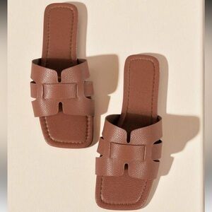 Brown Slide Sandals